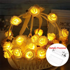 Rose Flower LED Fairy Lights USB String Decoration