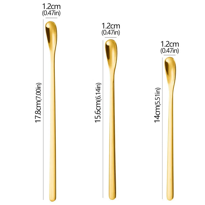3PCS Stainless Steel Stirring Spoon Set Coffee Tea Dessert Spoons