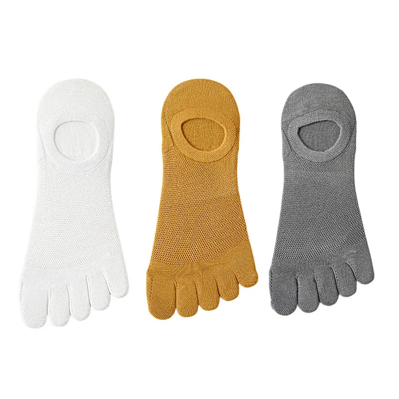 Men’s Toe Socks Breathable Anti Sweat Casual Finger Socks 3 Pairs