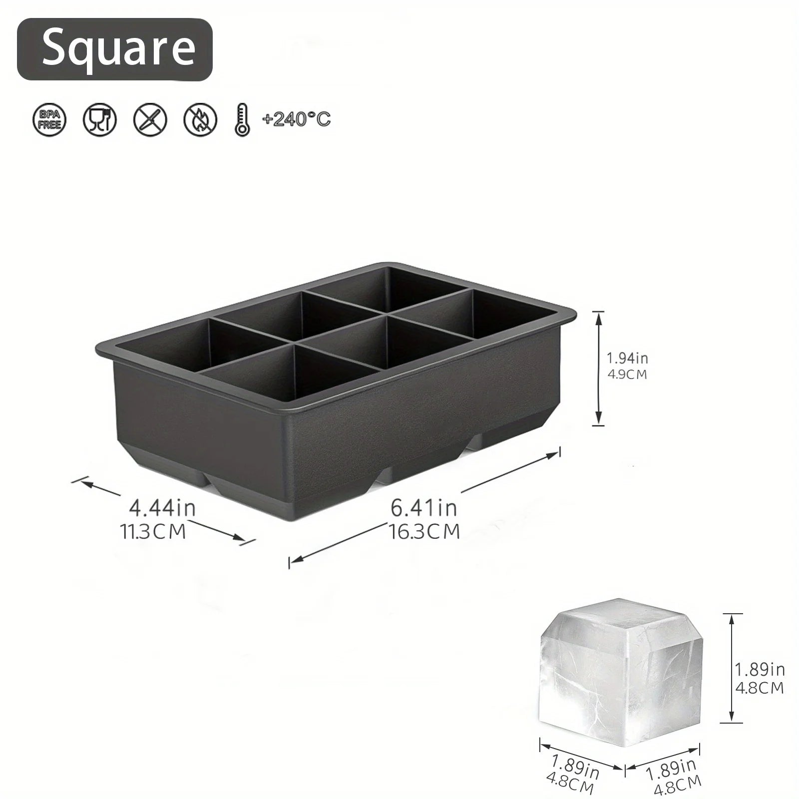 Diamond Rose Gun Shape Ice Cube Mold Silicone Cocktail Ice Maker Tray