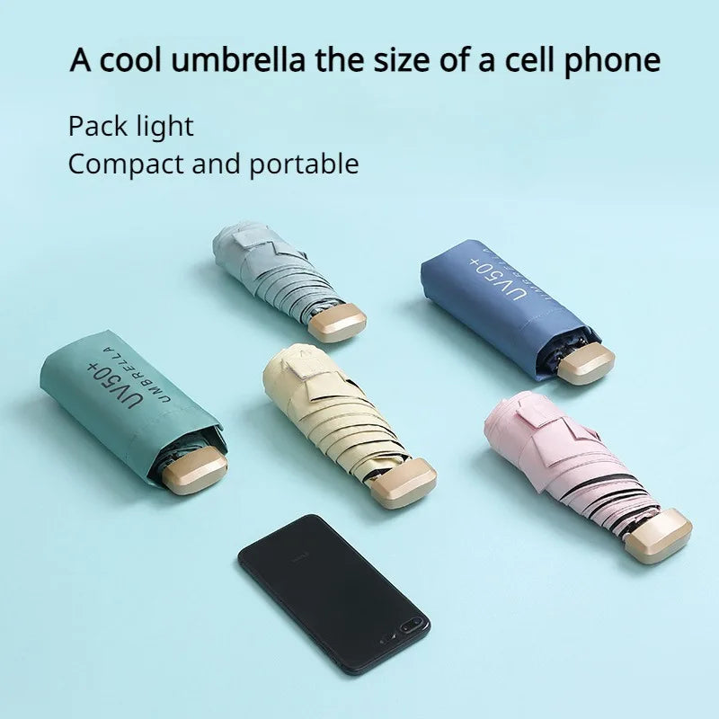 Buy Ultra Light Mini 5-Fold UV Sun Umbrella Pocket Capsule