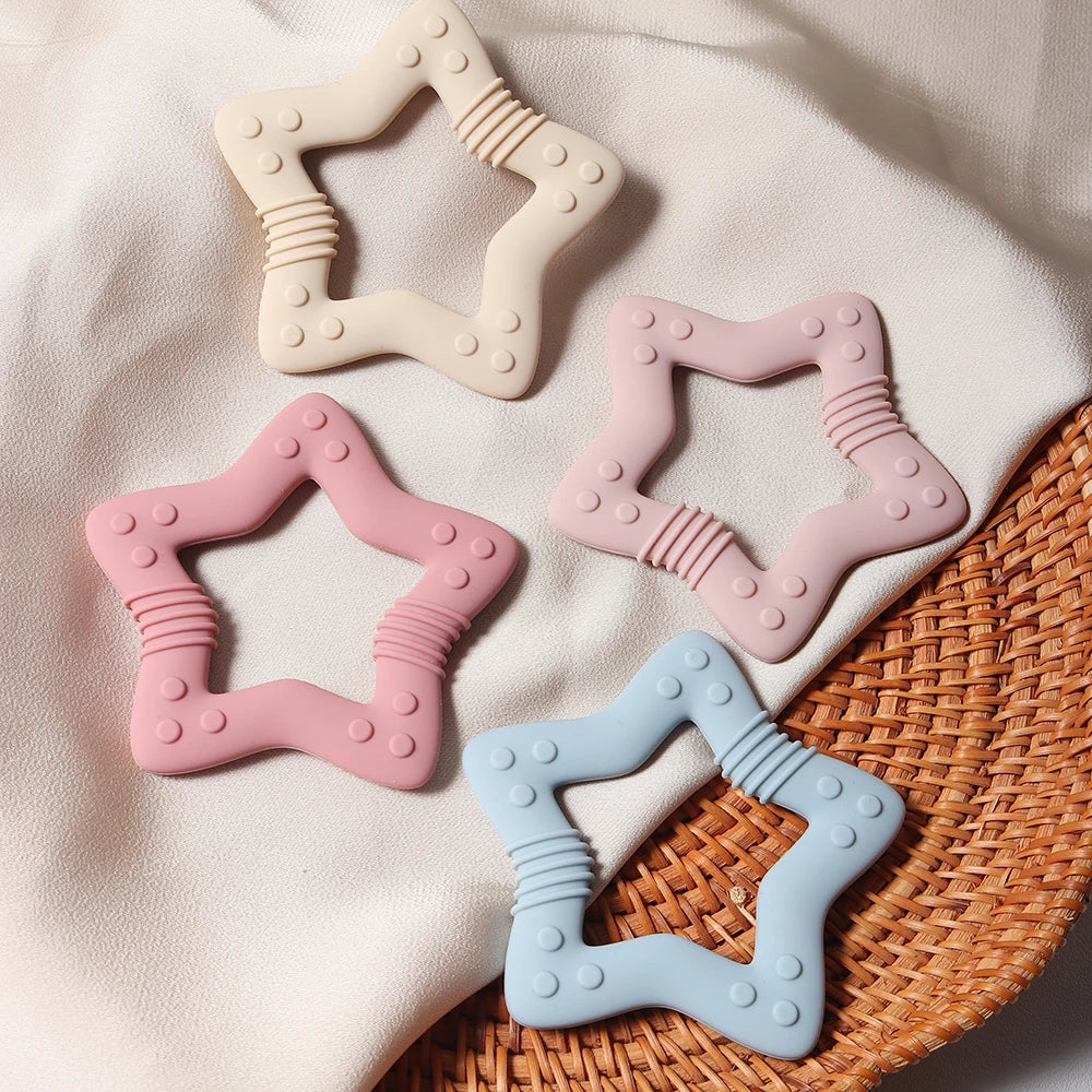 Star & Heart Silicone Baby Teether Food Grade Toy