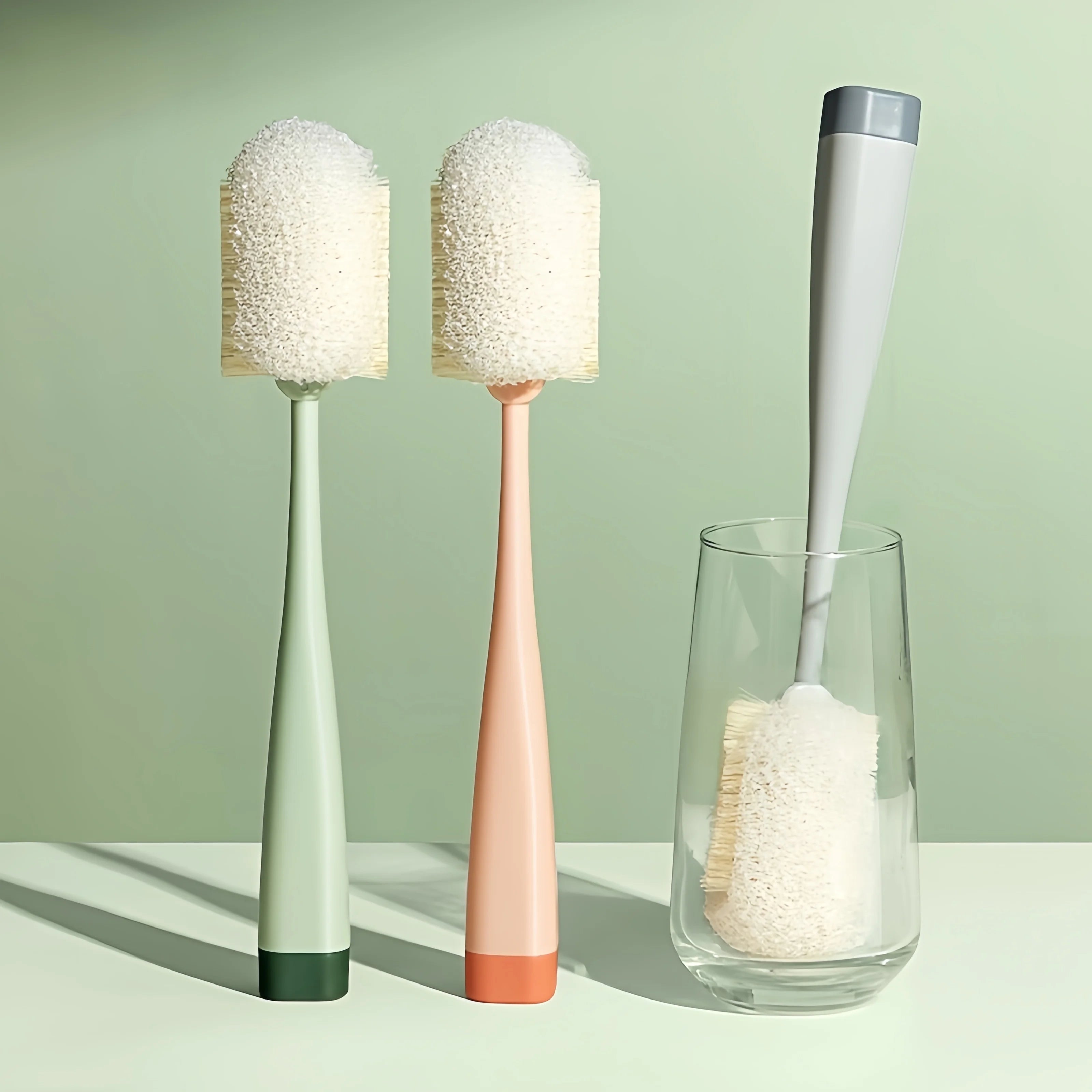 Long Handle Bottle Cleaning Brush UK Sponge Scrubber Main image
