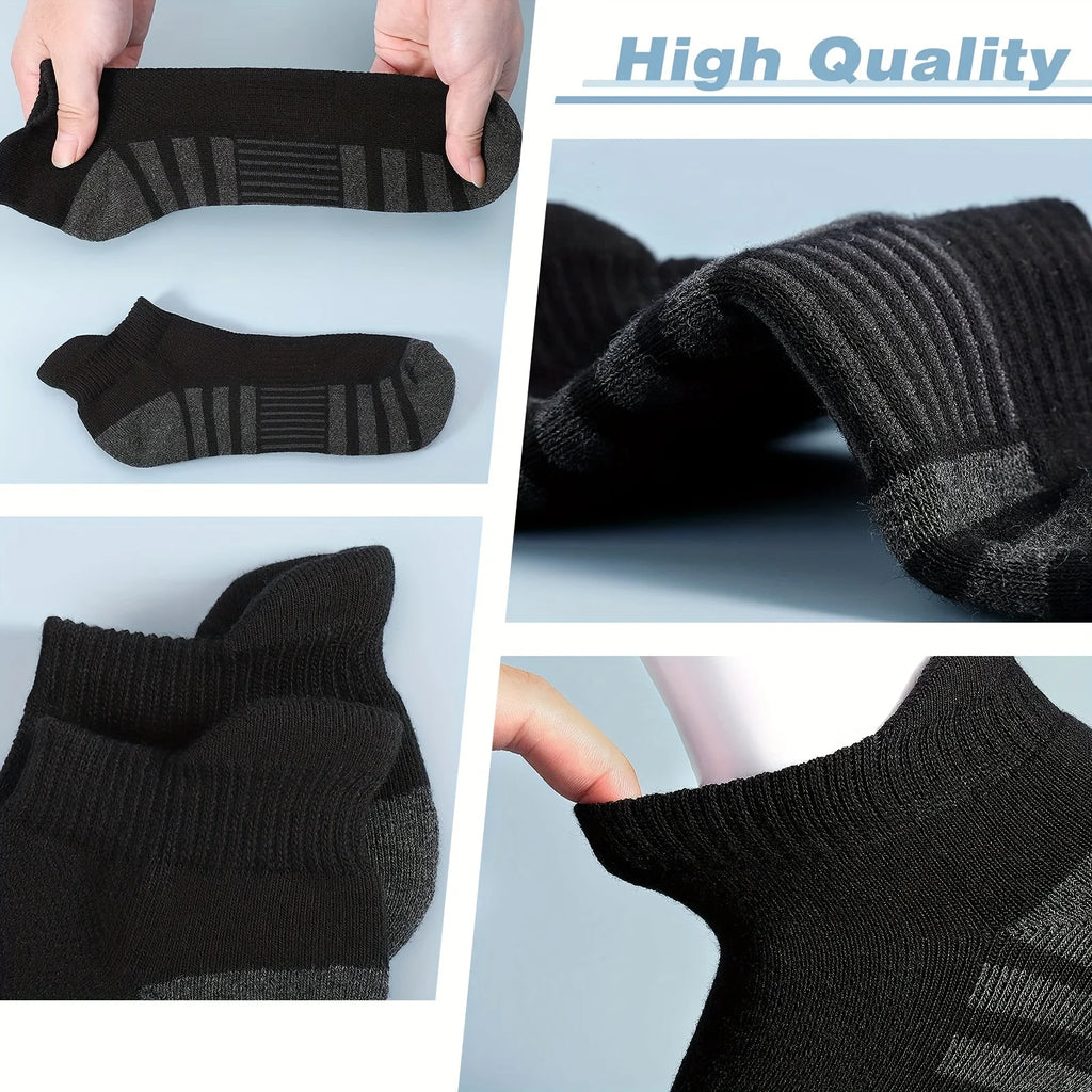 Close up view of men's mesh breathable sports socks showing fabric texture and high quality elastic cuff.