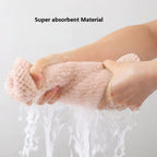 Absorbent Hair Towel Wrap Button Fast Dry Hair Turban for Women