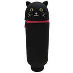 Cute Animal Silicone Pencil Case 2-in-1 Zipper Pen Pouch