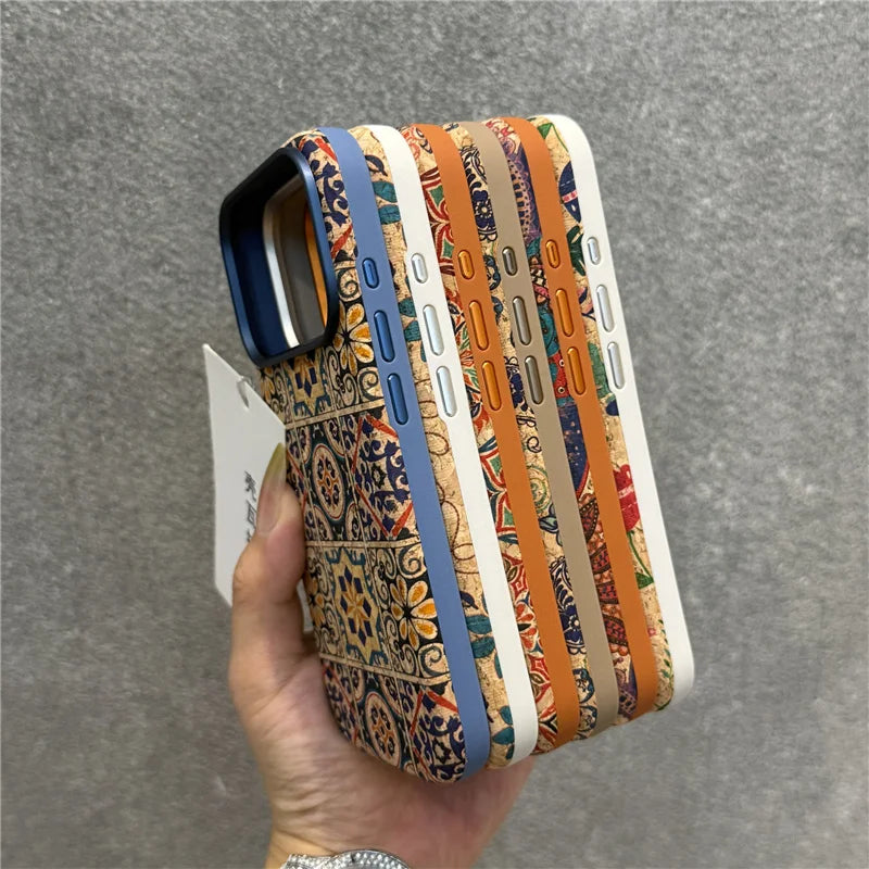 Magnetic Retro Floral Leather Magsafe Case for iPhone 17 Pro Max