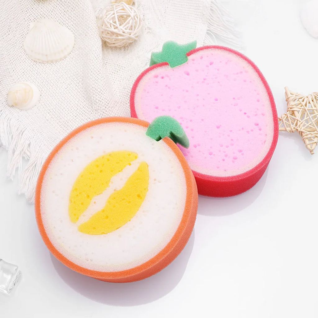 Fruit Cartoon Bath Sponge Soft Loofah Scrubber for Kids & Babies