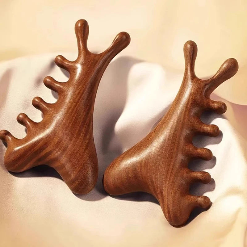 4-in-1 Sandalwood Massage Comb UK Scalp, Face & Body Massager