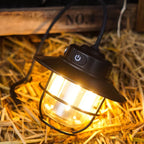 Retro LED Camping Lantern Rechargeable Outdoor Hanging Light