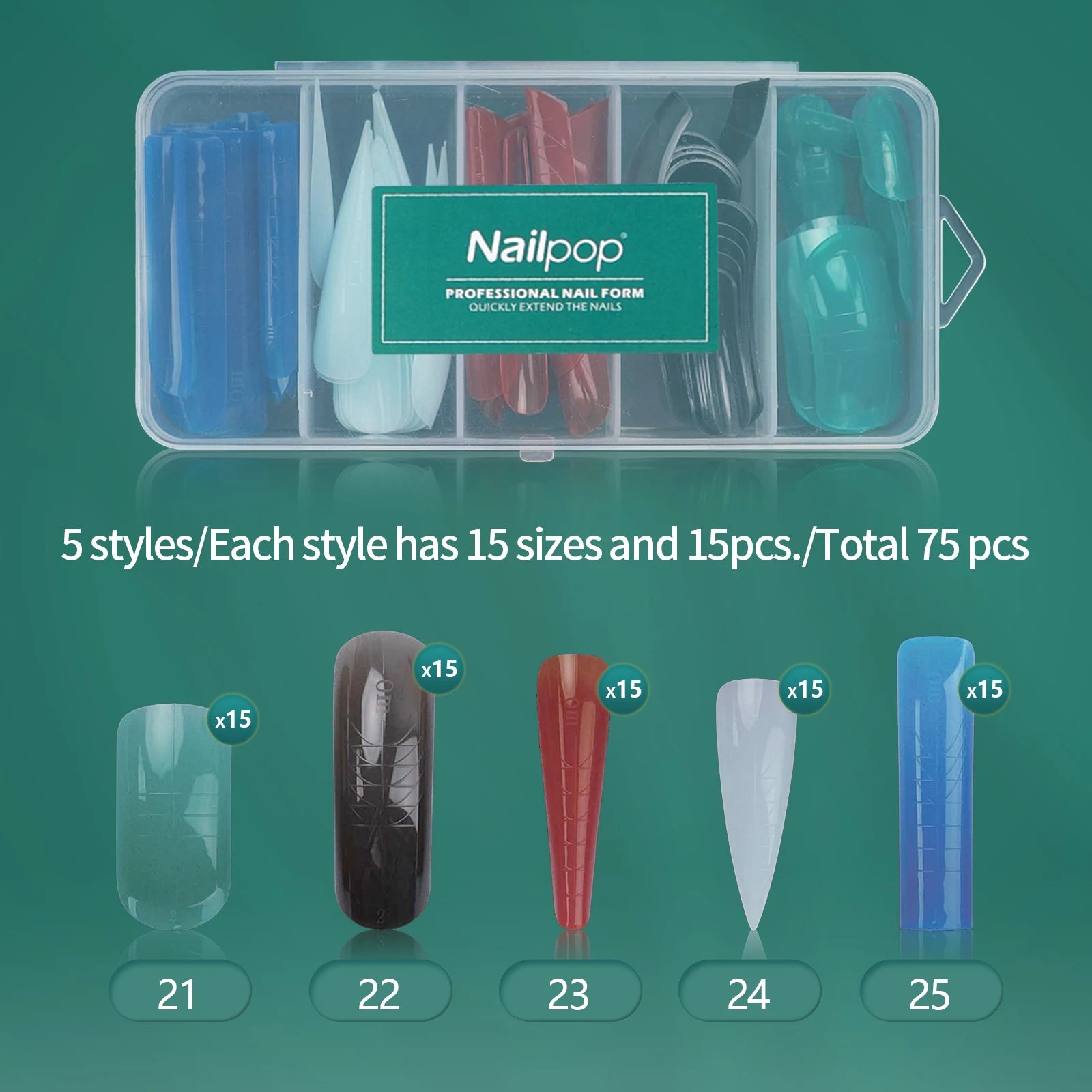 Nailpop Dual Forms Reusable Nail Extension Molds with Scale Design
