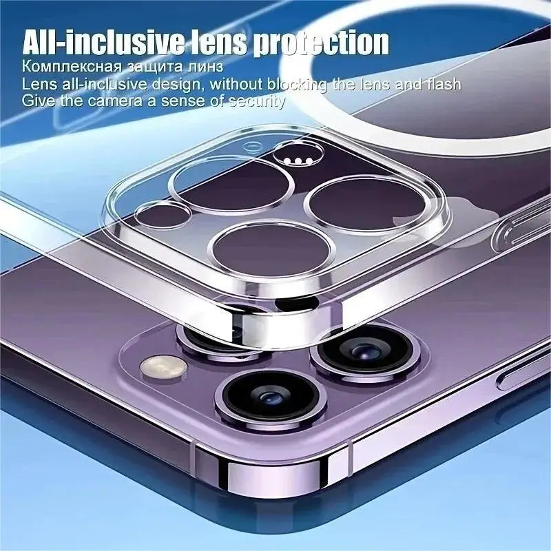 Anti Drop iPhone Case 11 16 Pro Max MagSafe Clear Shockproof Cover
