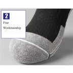 Detailed texture of the reinforced toe box on breathable compression ski socks providing warmth and comfort