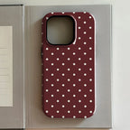 Luxury Polka Dot Case for iPhone 11 12 13 14 15 16 17 Pro Max