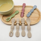 4PCS Silicone Baby Food Spoon Set for 6+ Months Feeding