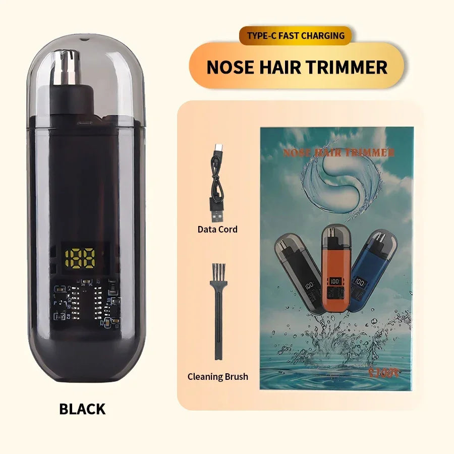 2-in-1 Electric Ear and Nose Hair Trimmer Painless Eyebrow Clipper Men