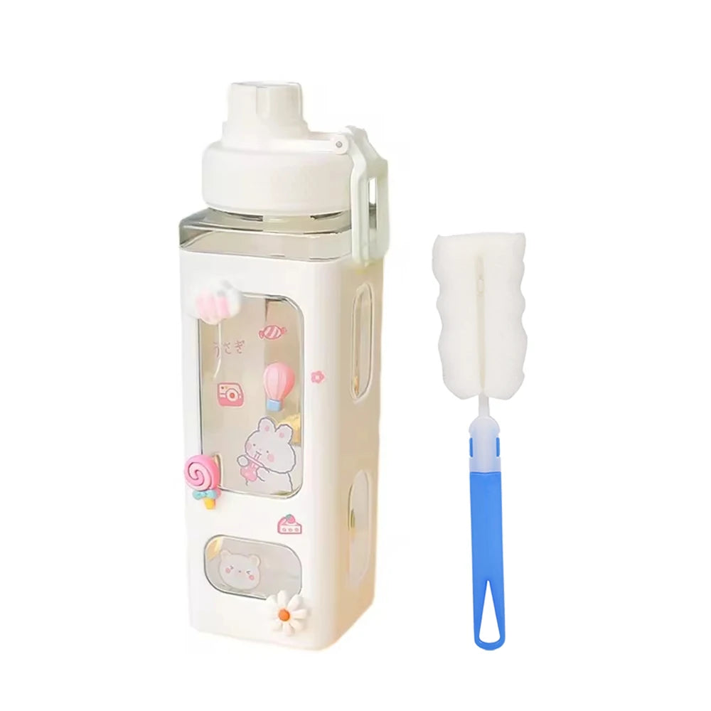 Kawaii Shaker Water Bottle with Straw BPA Free Cup