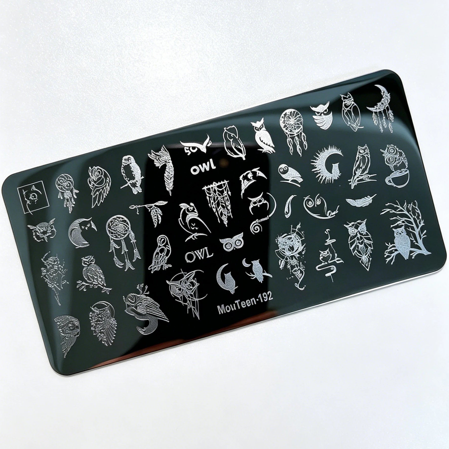 MouTeen263 Nail Stamping Plate Cursive Letter Nail Art Template