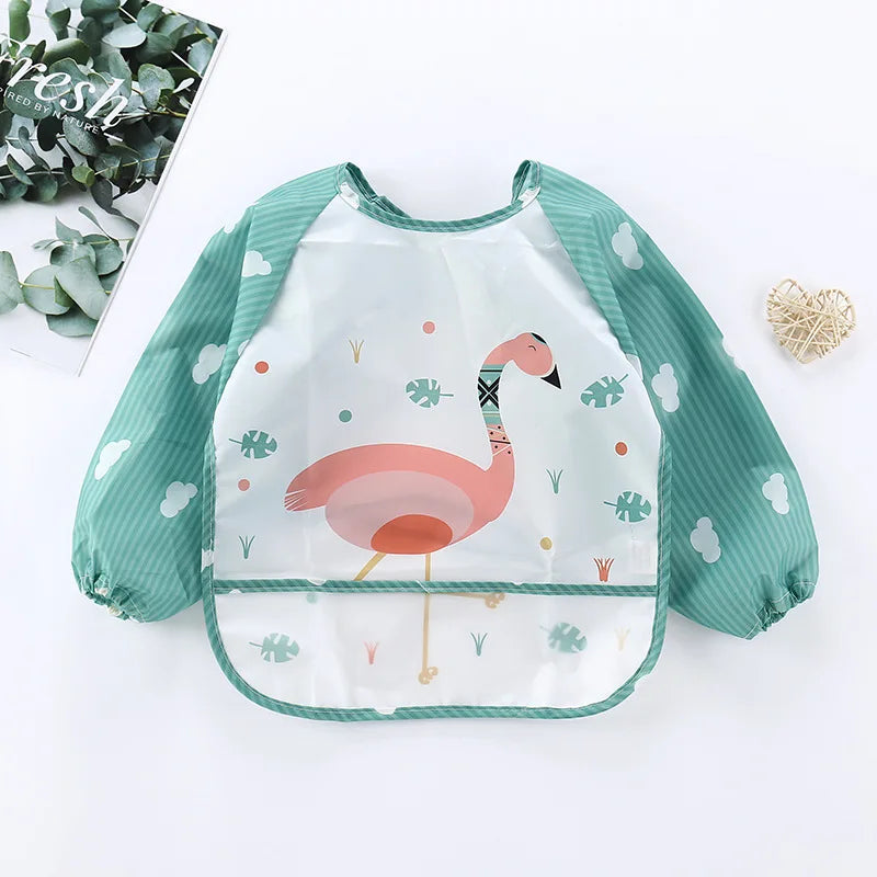 Baby Waterproof Long Sleeve Bib Smock Apron for Toddlers