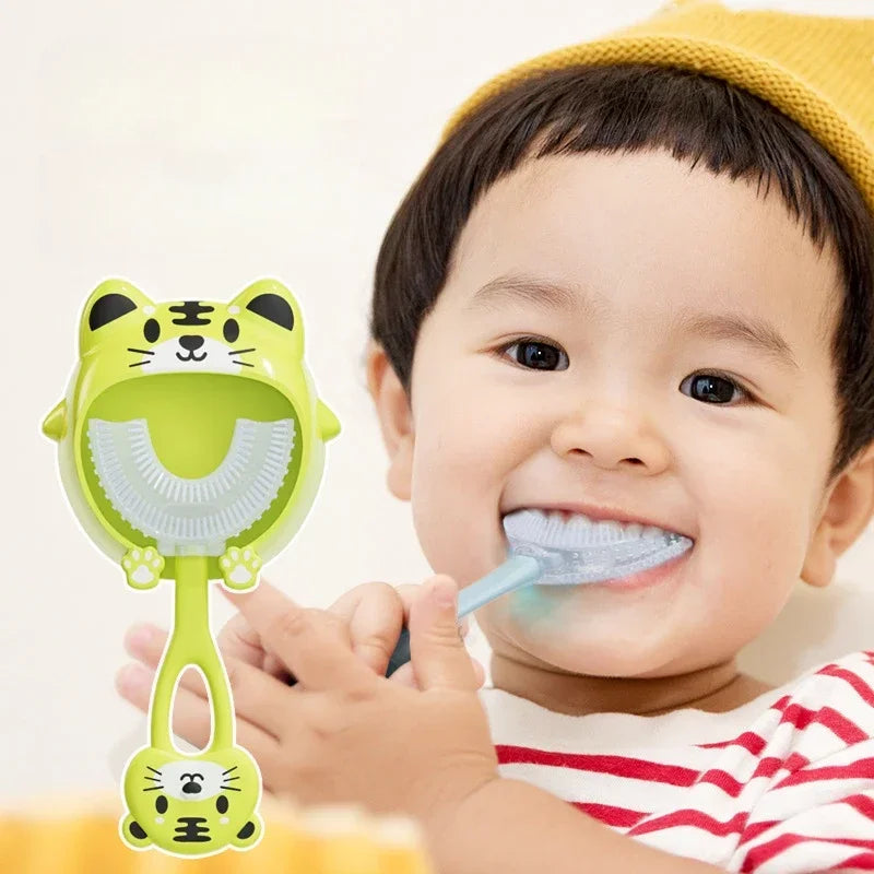 360° U Shape Baby Toothbrush Soft Silicone Kids Teeth Brush
