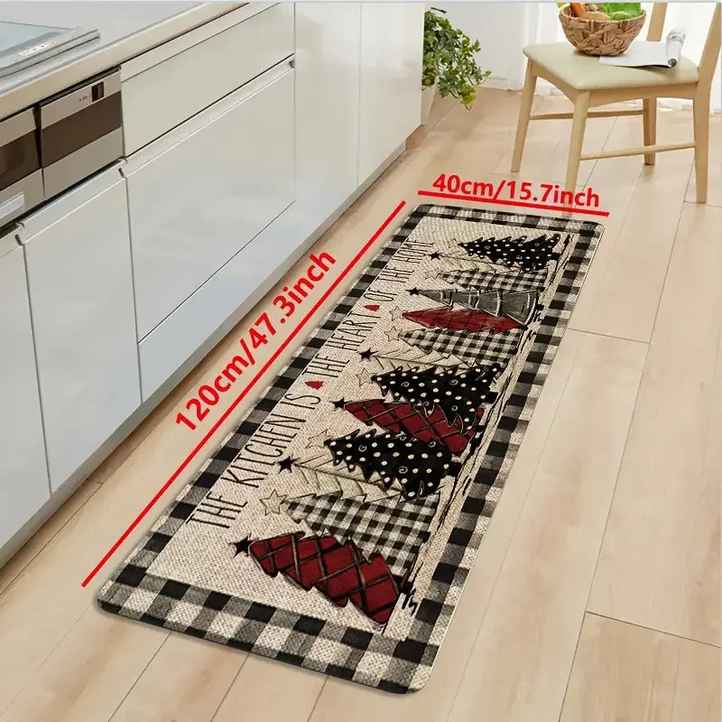 VIKAMA Christmas Tree Floor Mat Set Non-Slip Kitchen & Entrance Rugs