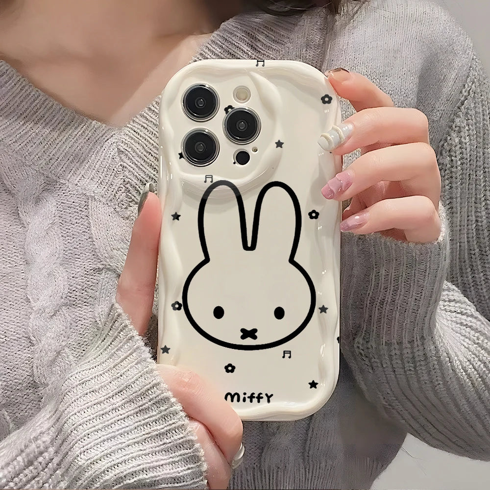 Cute Rabbit 3D Wave Case for Google Pixel 7 8 9 10 Pro Cover