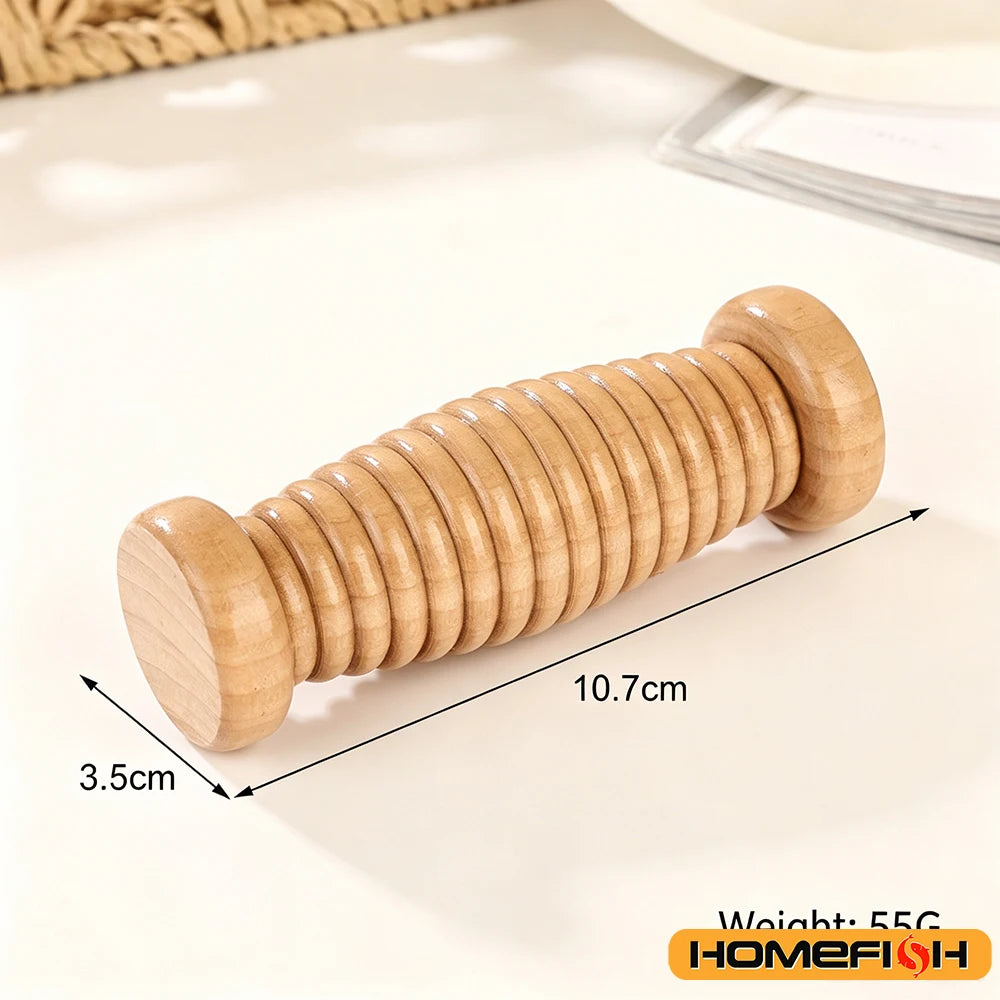 Wooden Foot Roller Massager for Plantar Fascia & Relaxation