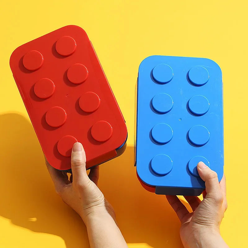 Portable Building Block Lunch Box 1050/1300ML Bento Food Container for Kids
