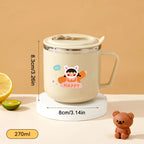 WORTHBUY Capybara Kids Water Cup 316 Stainless Steel Straw Mug