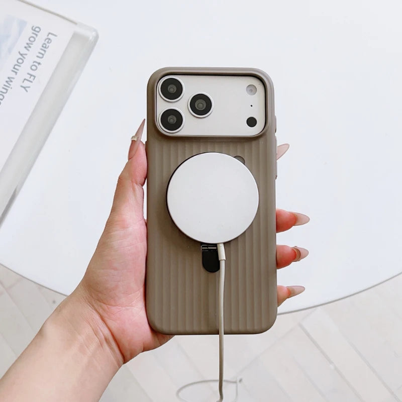 MagSafe Corrugated PC Case for iPhone 17 16 15 14 13 12  Pro Max
