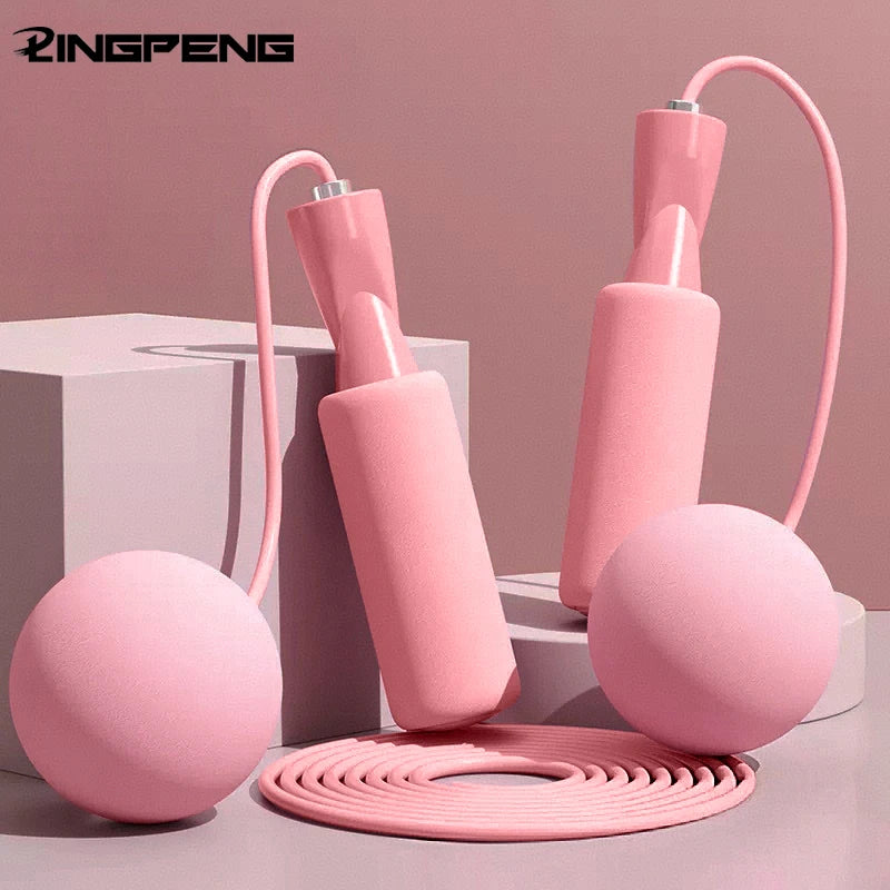Cordless Skipping Rope Weighted Ball | Indoor Fat Burning Fitness