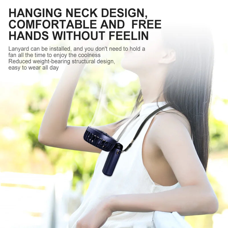 Foldable Mini Neck Fan USB Rechargeable 5-Speed Portable Fan