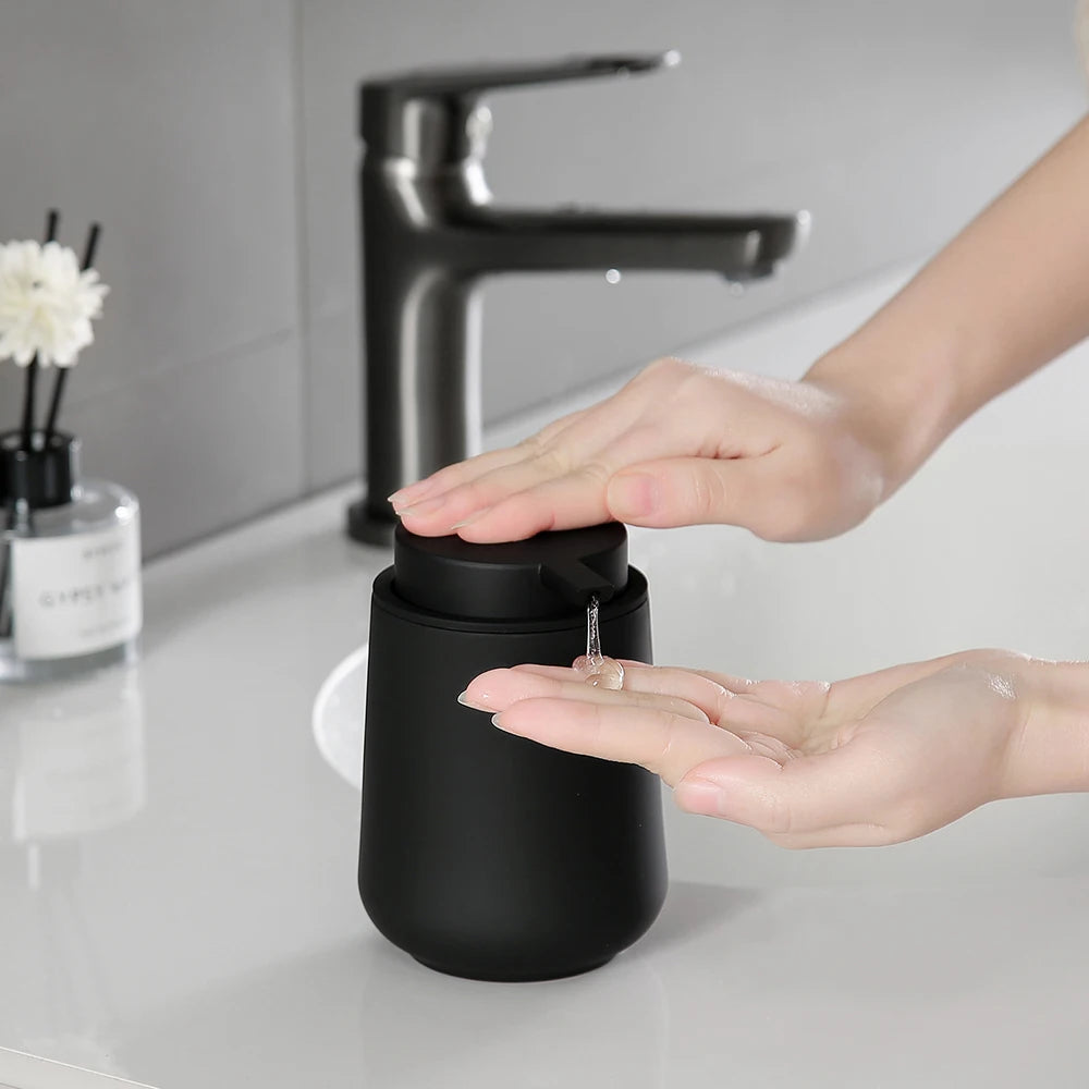 Matte Black Liquid Soap Dispenser 11oz Modern Bathroom & Kitchen Pump Bottle