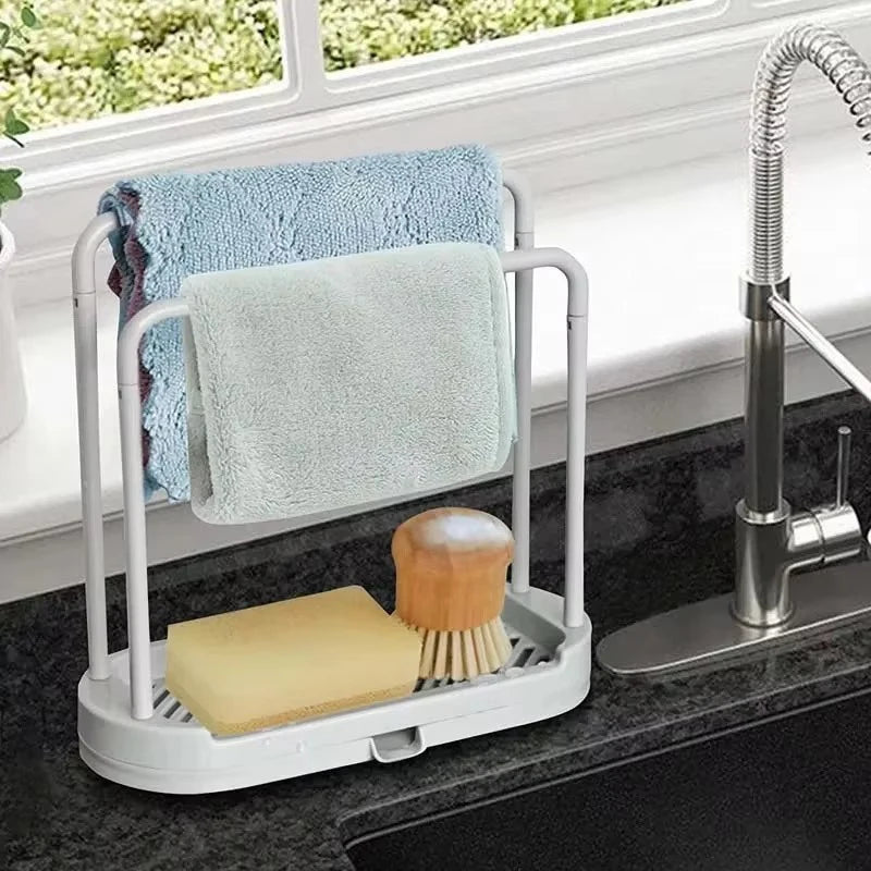 Double-Layer Kitchen Cloth Rack Sink Sponge & Dish Cloth Organizer Main image
