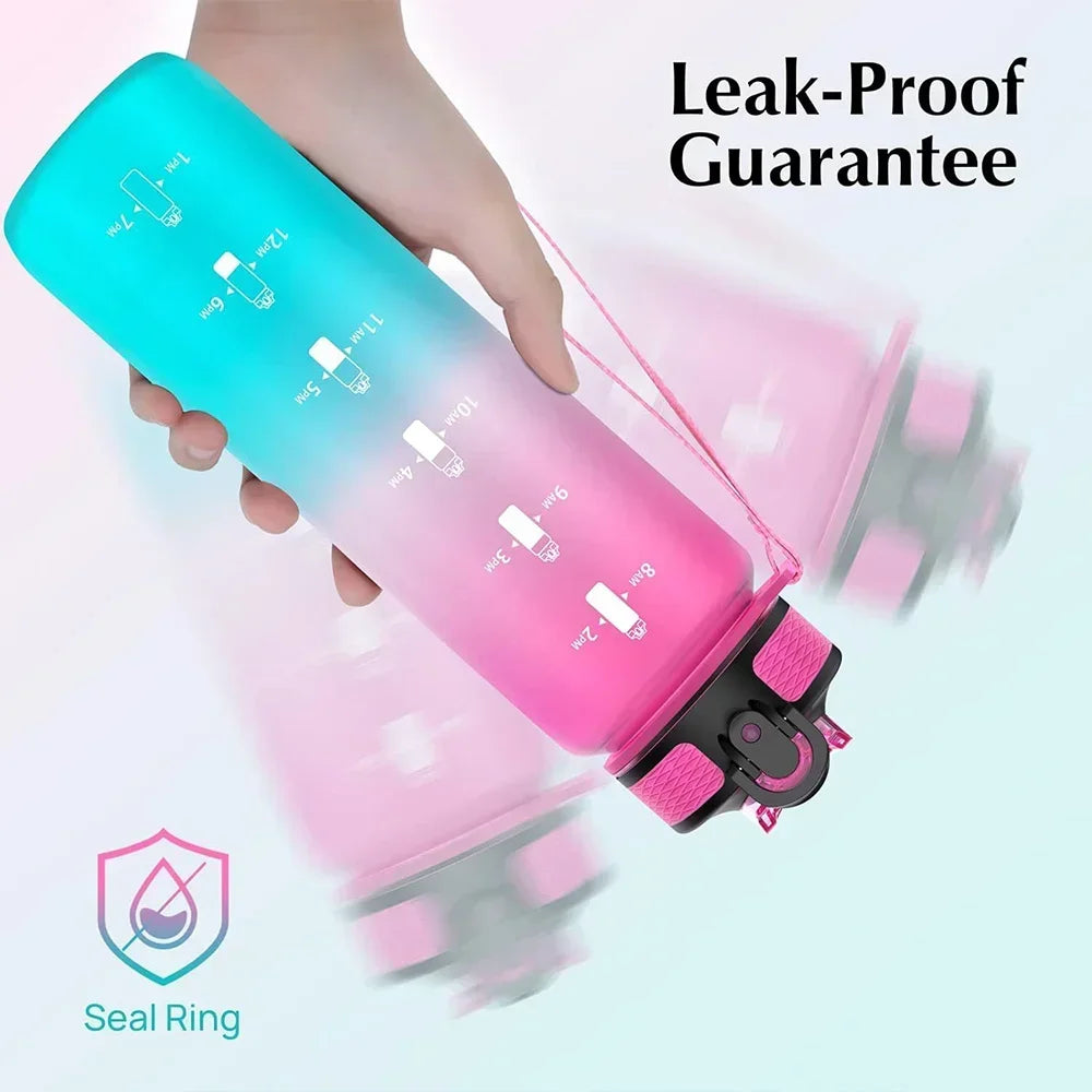 1000ml Motivational Sports Water Bottle with Time Marker