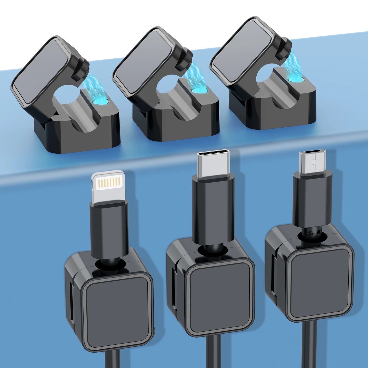 Cable Organizer, Cable Management Clips for Desk, Adjustable and Soft Main image