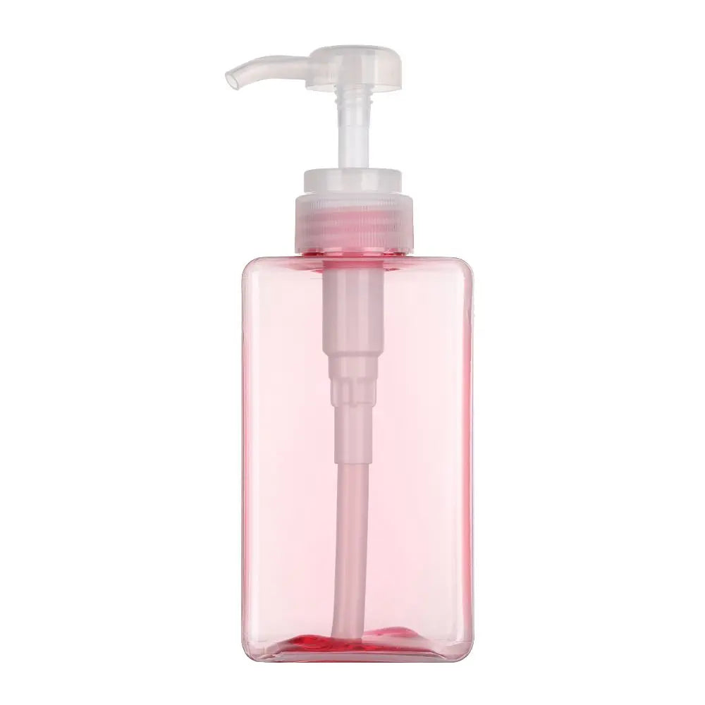 650ML Square Soap Dispenser Clear Liquid Shampoo & Lotion Pump Bottle