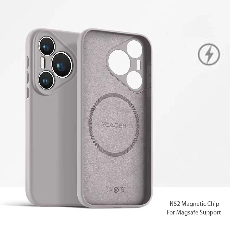 Magnetic Liquid Silicone Case for Huawei Pura 80 70 P60 Nova 14 Pro
