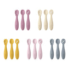 3PCS Baby Learning Spoon Set Soft Feeding Spoons for Toddlers