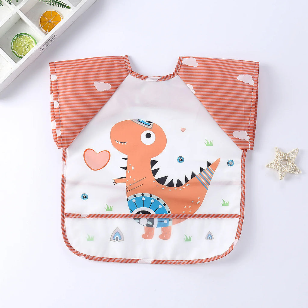 Baby Waterproof Long Sleeve Bib Smock Apron for Toddlers