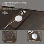 Luxury Full Grain Leather Magsafe Case for iPhone 17 16 15 Pro Max