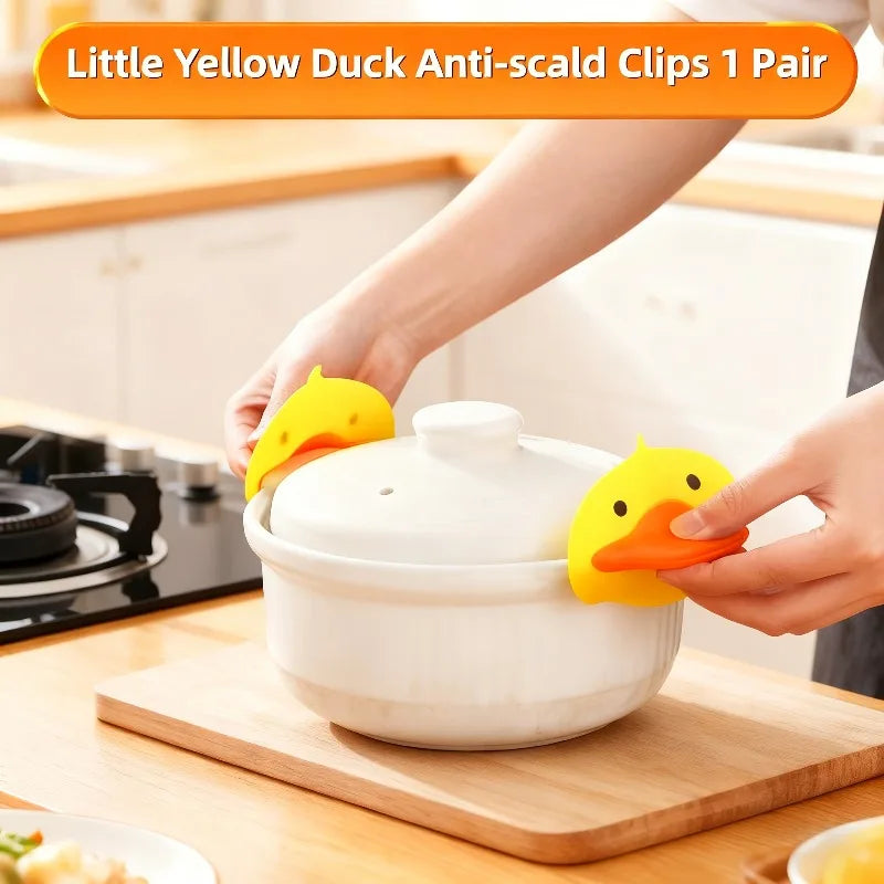 Silicone Duck Oven Mitts – Heat Resistant BBQ & Pot Holder Gloves (2PCS)