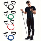 1pc 4-Level Resistance Bands with Handles for Home Workout Fitness