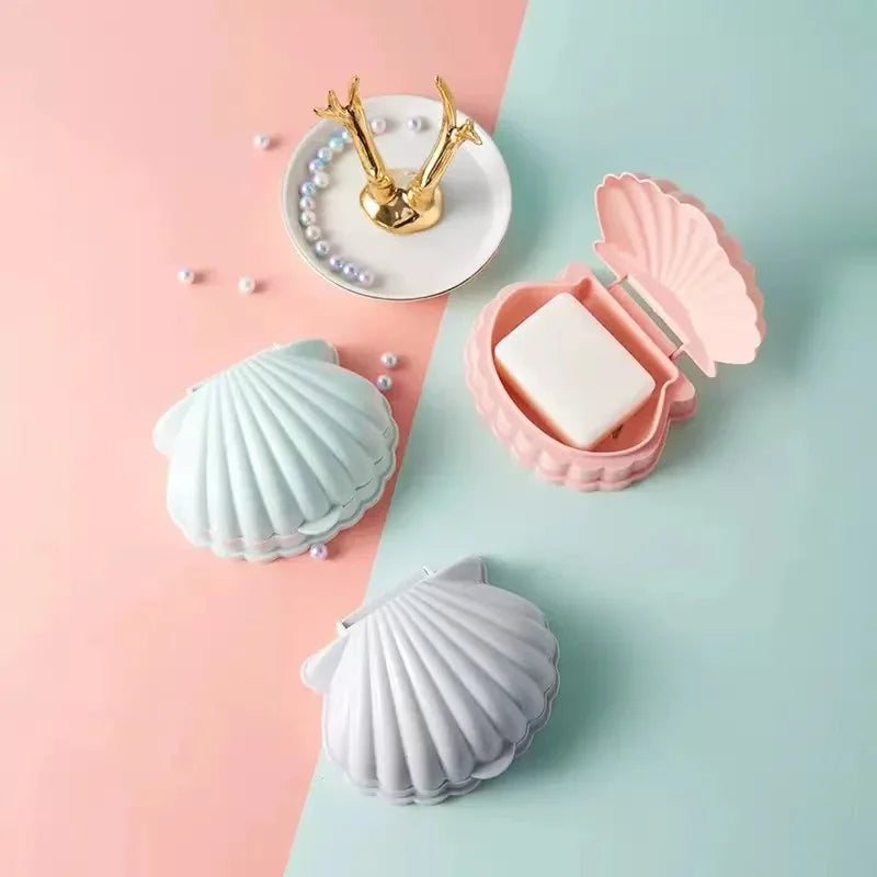 Seashell Soap Box – Double Layer Drain Soap Holder for Bathroom & Travel Main image