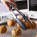 LMETJMA Silicone Kitchen Tongs Non-Stick BBQ, Steak & Pasta Serving Tool