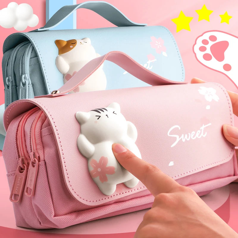 3D Kawaii Pencil Case Cute Waterproof Decompression Pen Pouch