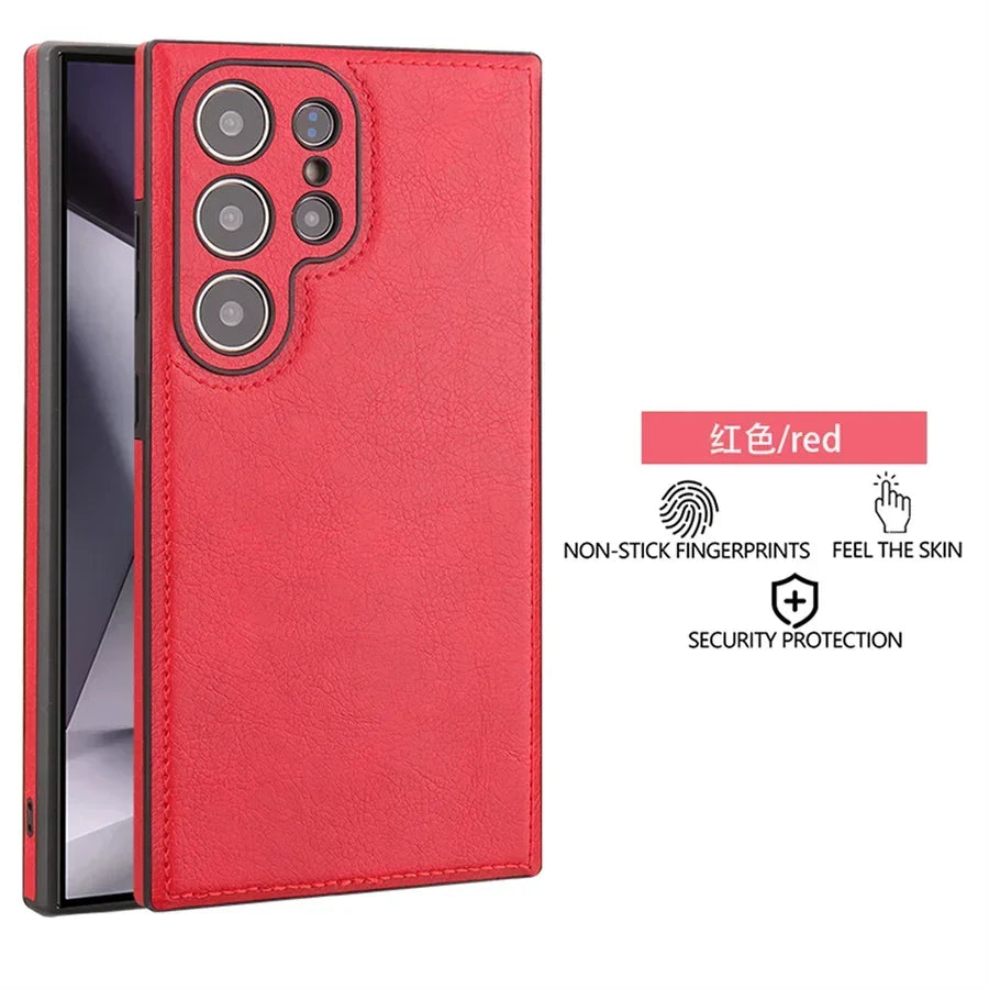 Luxury Vintage PU Leather Case for Samsung Galaxy S22 S23 S24 S25 S26