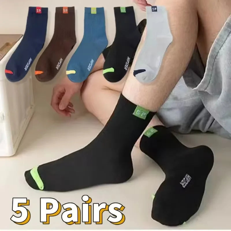 10 Pairs Men's Bamboo Fiber Socks Breathable Cotton Sports & Business Sox
