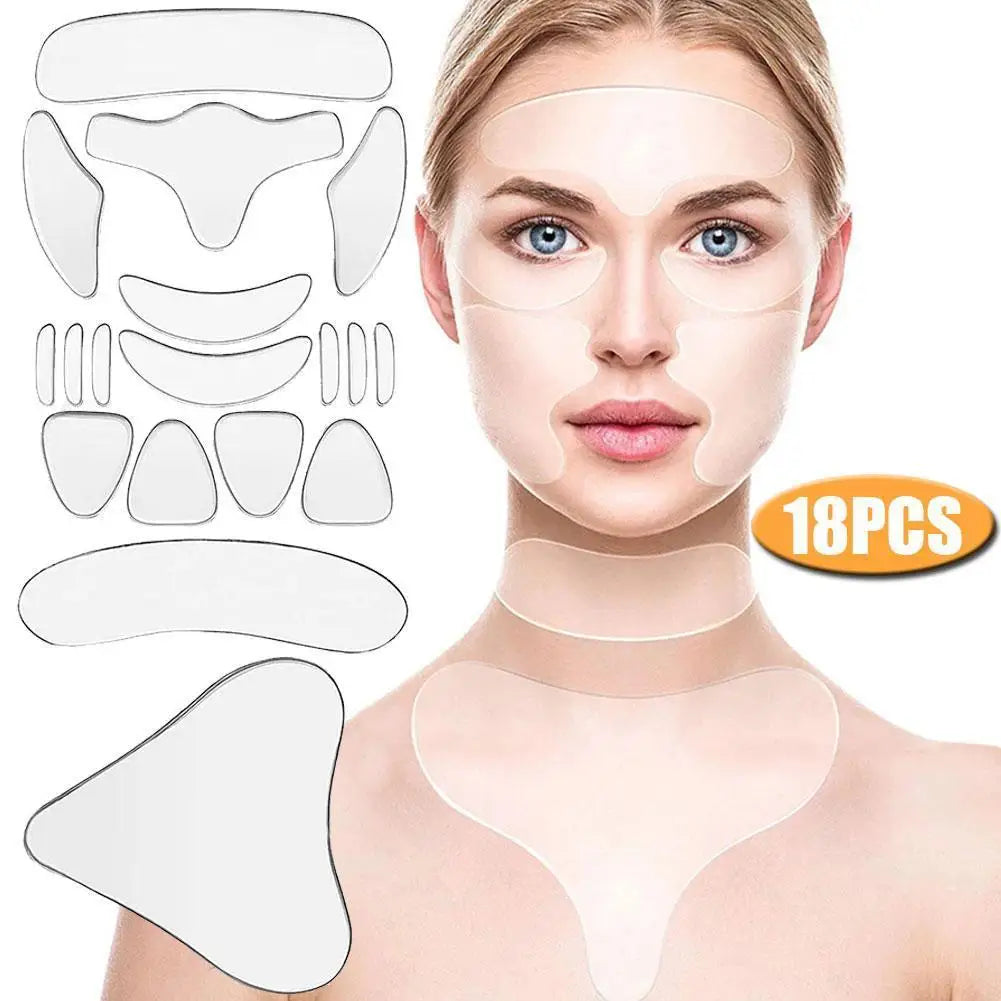 Reusable Silicone Anti Wrinkle Face Patches Neck Forehead Eye