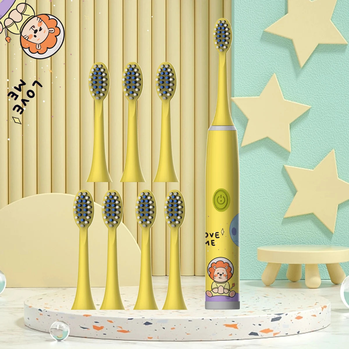 Kids Electric Toothbrush Cartoon Space Series Soft Cleaning Brush